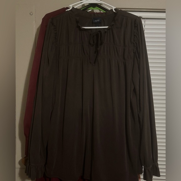 DAYTRIP Brown Long Sleeve Blouse - Picture 1 of 2